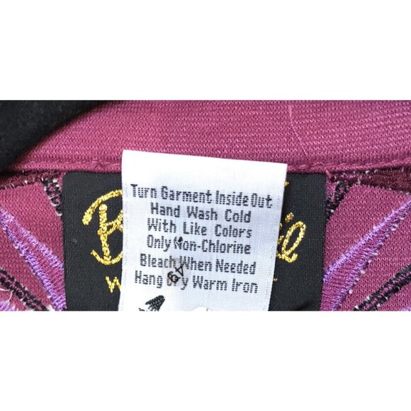 Bob Mackie Womens Jacket Embroidered Aztec Western Sweater Pink Purple Size M - Picture 6 of 6